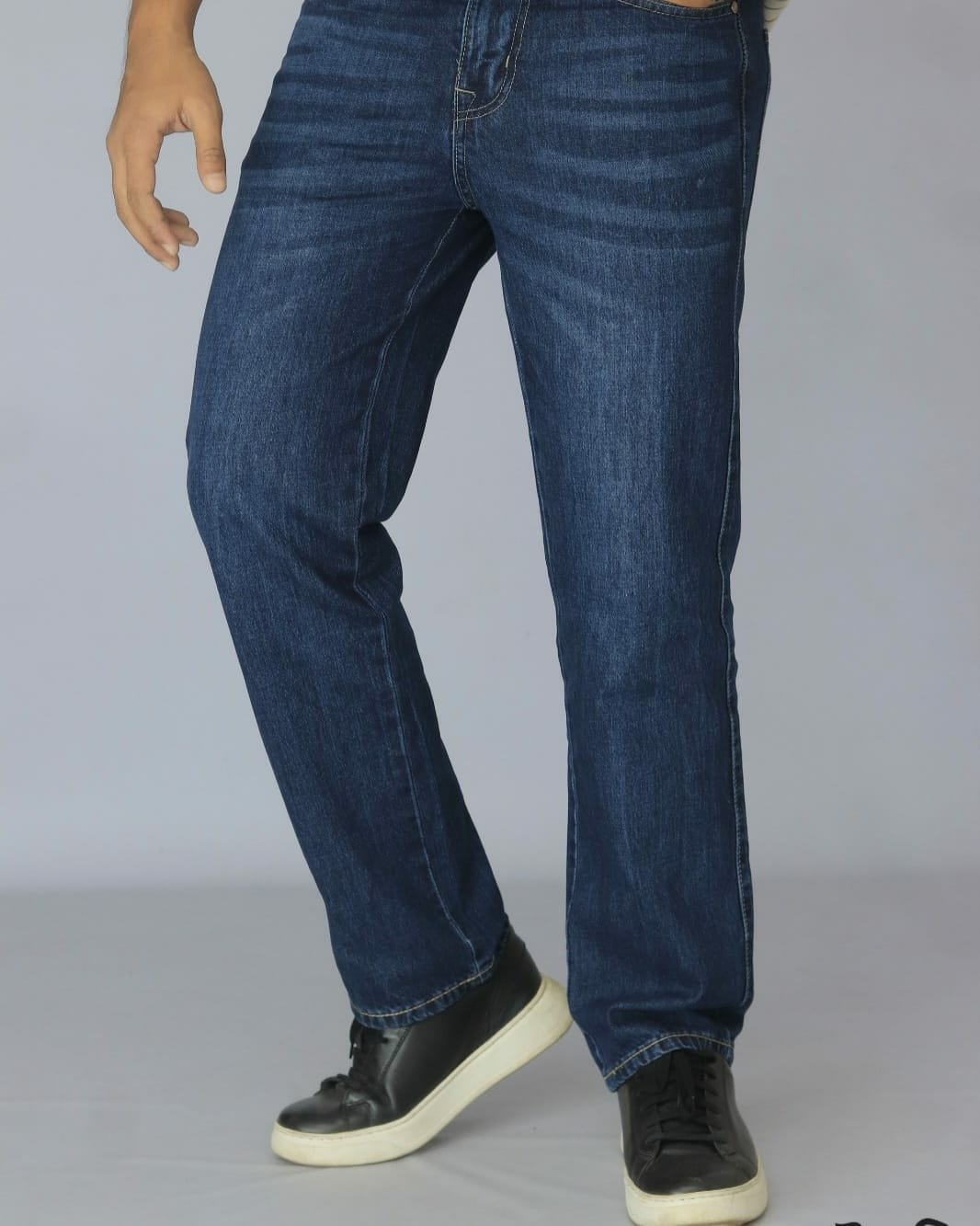 Navy blue Premium Semi Baggy Denim Pant - Image 1